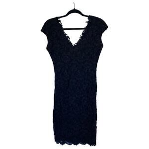 Vintage 90s Molly Malloy All That Jazz Black Lace Dress LBD Party Sexy Medium